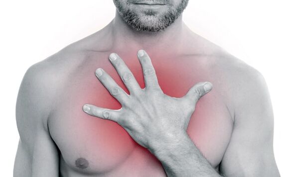 Bolečine v prsih pri torakalni osteohondrozi